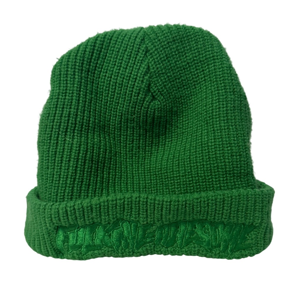 FuckingAwesome Beanie Unisex OS Green Embroidered Logo Ribbed Knit Hat FA Skate